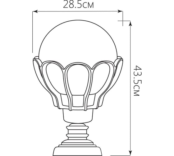 Садово-парковый светильник FERON PL5054 шар, на постамент, 100W, E27, 230V, черное золото 11556