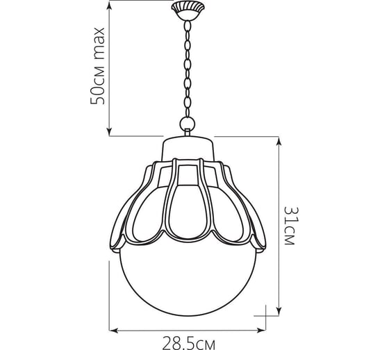 Садово-парковый светильник FERON PL5055 шар, на цепочке, 100W, E27, 230V, черное золото 11557