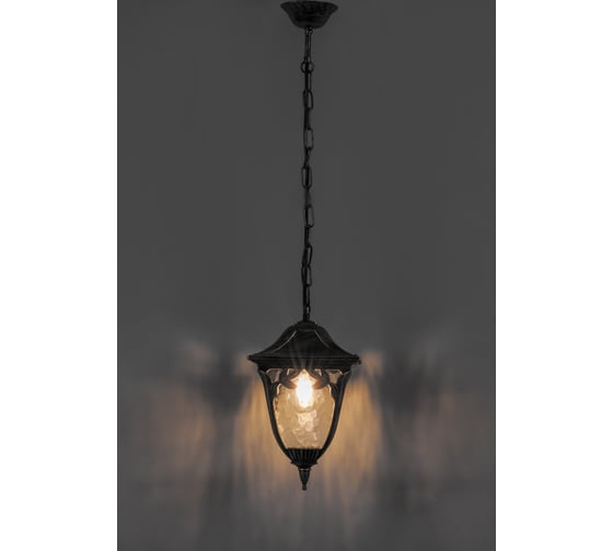 Садово-парковый светильник FERON PL4075 четырехгранный, на цепочке, 60W, E27, 230V, черное золото 11486