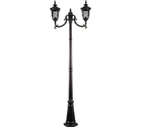 Садово-парковый светильник FERON PL5008 столб круглый 60W, 230V, E27, темно-коричневое золото 11498