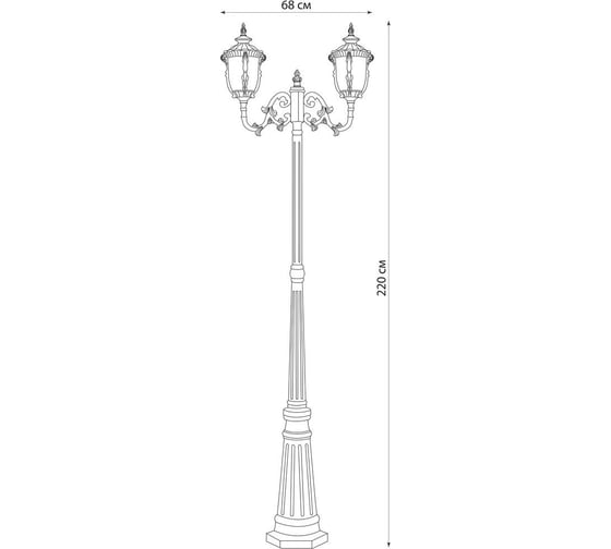 Садово-парковый светильник FERON PL5008 столб круглый 60W, 230V, E27, темно-коричневое золото 11498