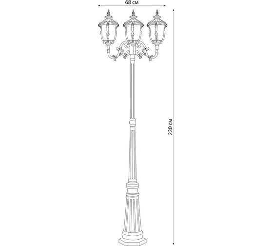 Садово-парковый светильник FERON PL5009 столб круглый 60W, 230V, E27, темно-коричневое золото 11499