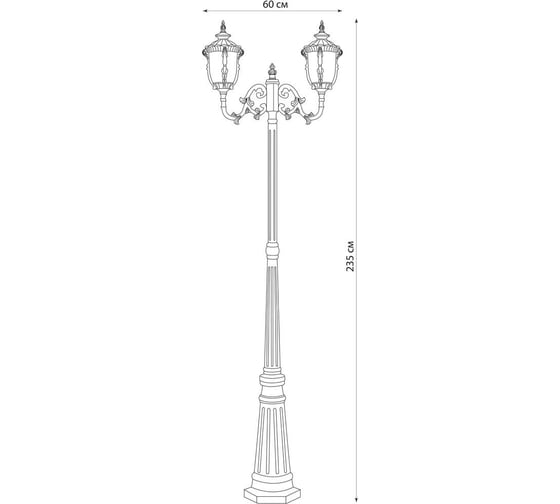 Садово-парковый светильник FERON PL5018 столб круглый 2100W, 230V, E27, темно-коричневое золото 11505