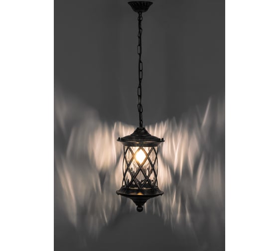 Садово-парковый светильник FERON PL5025 круглый, на цепочке, 60W, 230V, E27, черное золото 11508
