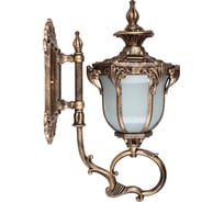 Садово-парковый светильник FERON PL4051 шестигранный, на стену, вверх, 60W, 230V, E27, черное золото 11430