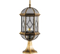 Садово-парковый светильник, шестигранный на постамент 60W E27 230V, черное золото Feron PL171 11339