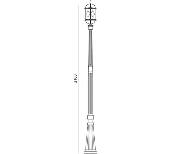 Садово-парковый светильник, столб шестигранный 60W E27 230V, черное золото Feron PL176 11340
