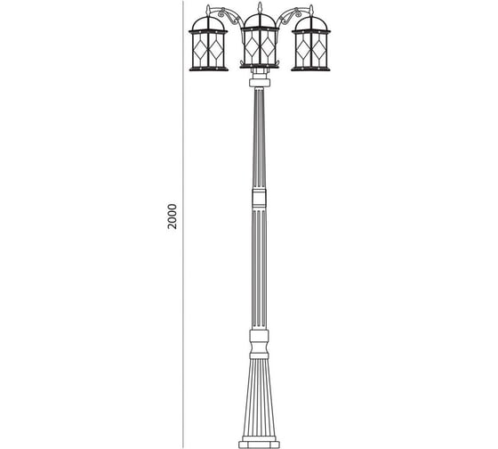 Садово-парковый светильник FERON PL178 столб шестигранный 360W, E27, 230V, черное золото 11342