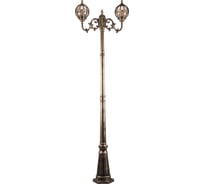 Садово-парковый светильник FERON PL3708 столб круглый 2*60W 230V E27, черное золото 11384