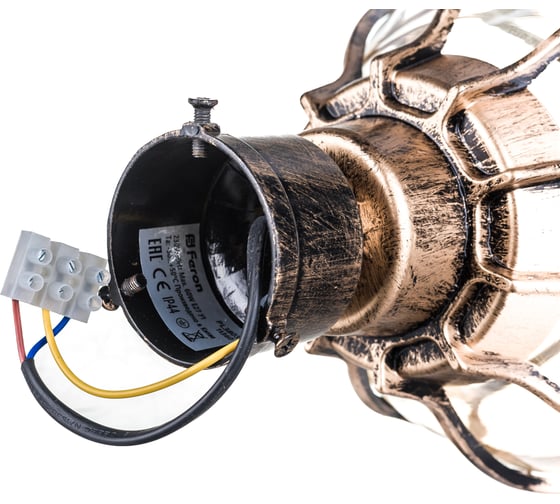 Садово-парковый светильник, круглый на столб 60W 230V E27, черное золото FERON PL3803 11360