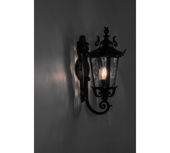 Садово-парковый светильник FERON PL4001 круглый, на стену, вверх, 60W, 230V, E27, черный 11353