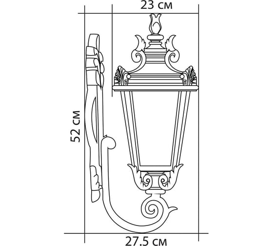 Садово-парковый светильник FERON PL4001 круглый, на стену, вверх, 60W, 230V, E27, черный 11353