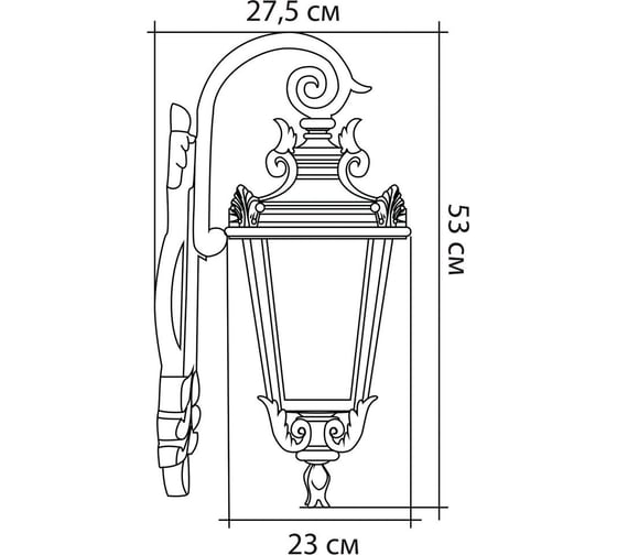 Садово-парковый светильник FERON PL4002 круглый, на стену, вниз, 60W, 230V, E27, черный 11358