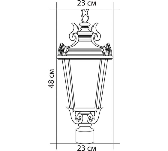 Садово-парковый светильник FERON PL4003 круглый, на столб, 60W, 230V, E27, черный 11363