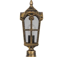 Садово-парковый светильник, четырехгранный на столб 60W 230V E27, черное золото Feron PL104 11296