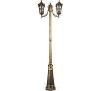 Садово-парковый светильник, столб четырехгранный 2*60W 230V E27, черное золото FERON PL109 11301