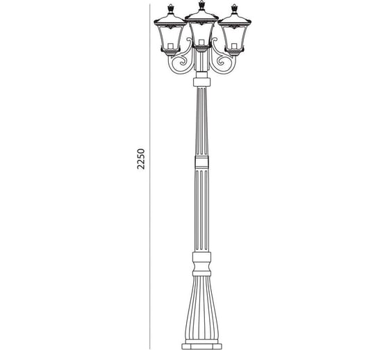 Садово-парковый светильник FERON 70033M столб четырехгранный, 3100W, E27, 230V, черное золото 11260