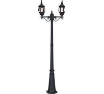Садово-парковый светильник, столб 2*100W E27 230V, черный Feron 8114 11213
