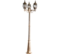Садово-парковый светильник, столб 3*100W E27 230V, черное золото Feron 8115 11243