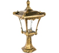 Садово-парковый светильник FERON 2003M четырехгранный, на постамент, 100W, E27, 230V, черное золото 11257