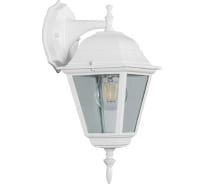 Садово-парковый светильник, четырехгранный на стену вниз 60W E27 230V, белый Feron 4102 11015