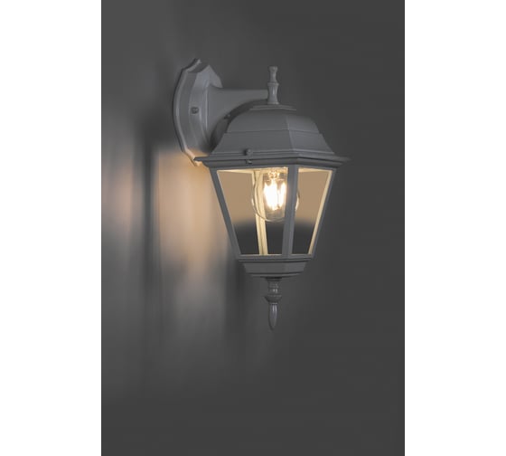 Садово-парковый светильник, четырехгранный на стену вниз 60W E27 230V, белый Feron 4102 11015