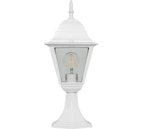 Садово-парковый светильник, четырехгранный на постамент 60W E27 230V, белый Feron 4104 11019