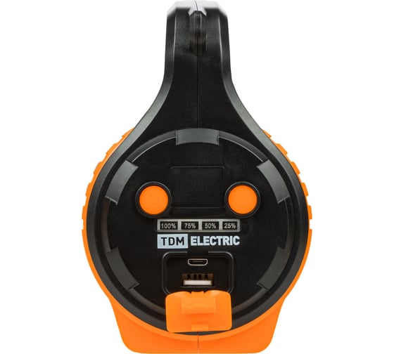 Светодиодный аккумуляторный фонарь TDM ELECTRIC "Прожектор 10", 10 Вт LED+12 SMD+12 SMD, 350 лм, 3,7 В 2,4 Ач, USB, SQ0350-0003