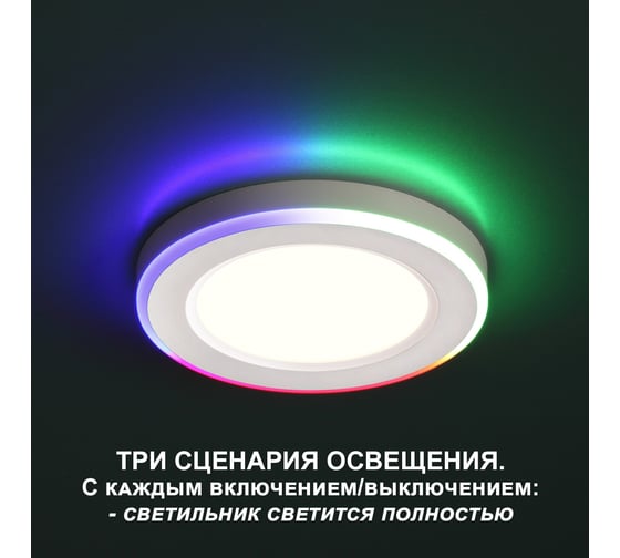 Встраиваемый светодиодный светильник NOVOTECH (три сценария работы) L 359011