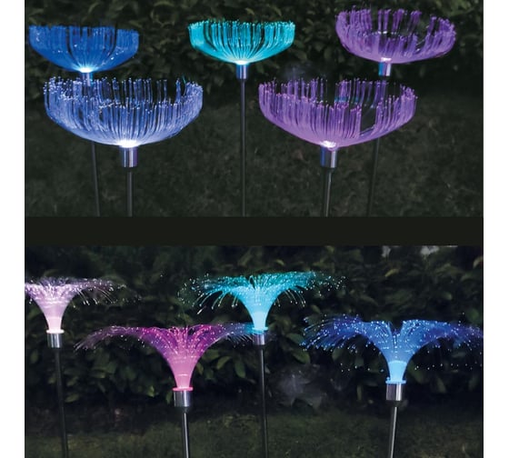 Фонарь INBLOOM Соцветие на солнечной батарее 80см, IP65, мощность 2Вт, (120 ампер), 2 дизайна 475-301