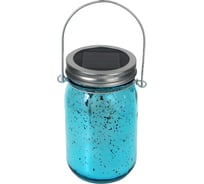 Садовый фонарь на солнечной батарее INBLOOM банка, 7x13см, 1LED*шампань, 1x1.2V Ni-MH AAA300mAh, стекло 483-025