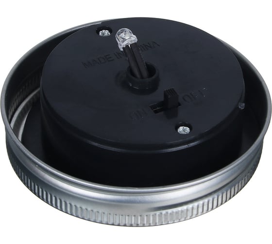 Садовый фонарь на солнечной батарее INBLOOM банка, 7x13см, 1LED*шампань, 1x1.2V Ni-MH AAA300mAh, стекло 483-025
