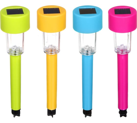Садовый фонарь на солнечной батарее INBLOOM, 4.5x4.5x31см, 1x1.2V 40mAh NI-MH, 1LED*белый, пластик 185-009