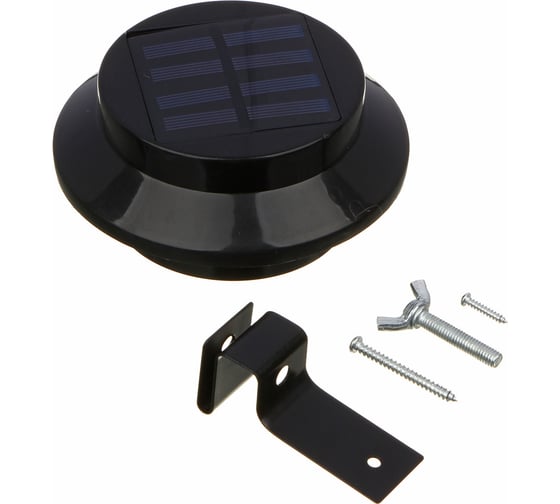 Фонарь на солнечной батарее INBLOOM черный, d11.5x5.5см, 3LED*белый, 1x1.2V NI-MH АА 600 mAh, металл 475-309