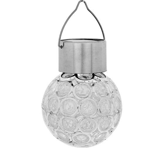Подвесной фонарь на солнечной батарее INBLOOM шар, d8см, 1LED*RGB, 1.2V Ni-MH 2/3AAA 100mAh, акрил, сталь 483-024