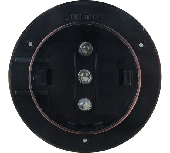 Фонарь на солнечной батарее INBLOOM медный, d12x6см, 3LED*белый, 1x1.2V NI-MH АА 600 mAh, металл 475-310
