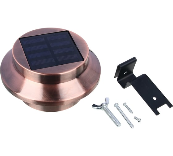 Фонарь на солнечной батарее INBLOOM медный, d12x6см, 3LED*белый, 1x1.2V NI-MH АА 600 mAh, металл 475-310