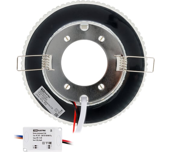 Встраиваемый светильник TDM ELECTRIC СВ 03-09 GX53 230В LED подсветка 5 Вт зеркальный/хром SQ0359-0147