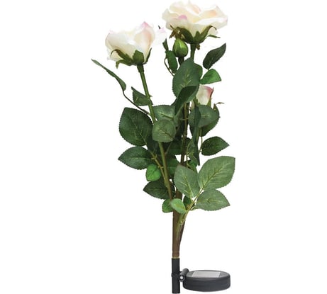 Садово-парковый светильник на солнечной батарее FERON "Ветка розы", белый, 3 LED белый, H 80cм, PL308, артикул6267 06267