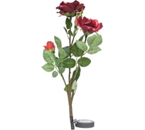 Садово-парковый светильник на солнечной батарее FERON "Ветка розы", красный, 3 LED белый , H 80cм , PL308, артикул6268 06268