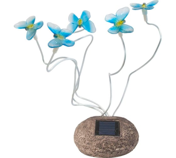 Садово-парковый светильник на солнечной батарее FERON 5 белых LED, синий, CD712B 6066 06066