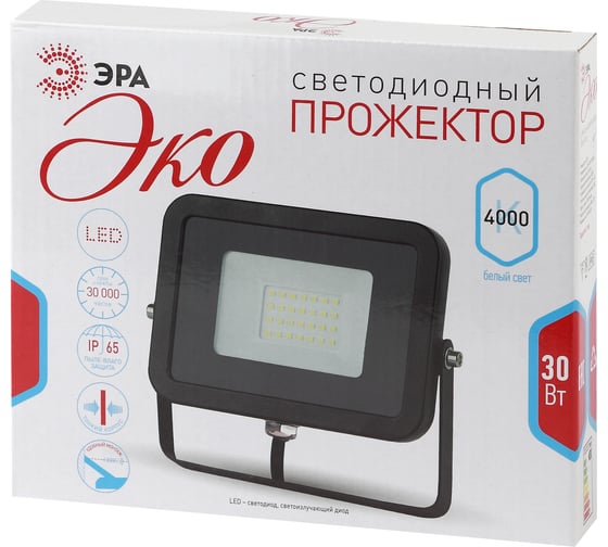 Светодиодный прожектор ЭРА LPR-30-4000К-М SMD Eco Slim Б0027791