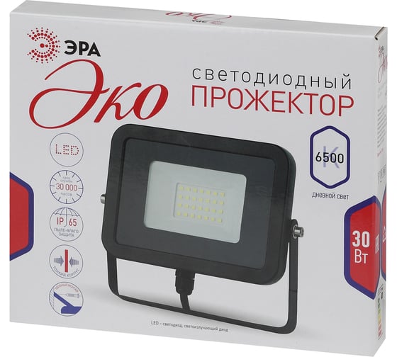 Светодиодный прожектор ЭРА LPR-30-6500К-М SMD Eco Slim Б0027792