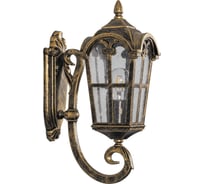 Садово-парковый светильник, четырехгранный на стену вверх 60W 230V E27, черное золото Feron PL102 11294