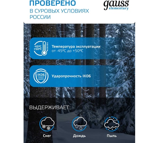 Светодиодный прожектор Gauss Elementary 100W 9500lm IP65 6500К черный 613100100