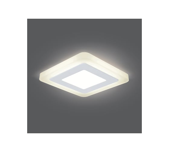 Светильник, Квадрат, Акрил, 3+3W, LED 3000K, 105*105 Gauss Backlight BL120