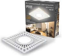 Светильник Gauss Backlight квадрат Белый, Gu5.3, 3W, LED 3000K SQ BL127