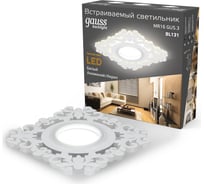Светильник Gauss Backlight Квадрат/узор. Белый, Gu5.3, 3W, LED 3000K BL131