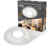 Светильник Gauss Backlight Кругл./узор. Белый, Gu5.3, 3W, LED 3000K BL134