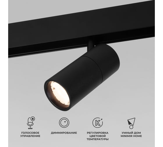 Умный трековый светильник Elektrostandard Slim magnetic 6w 2700-6500k dim r01 85074/01 чёрный a063537